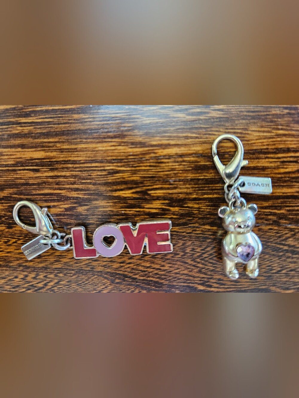 2 vintage Coach Charms, Valentine's addition.